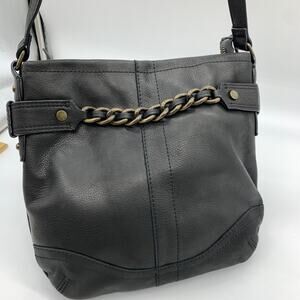 American Leather Co Elton Crossbody Purse Hunter Black Color